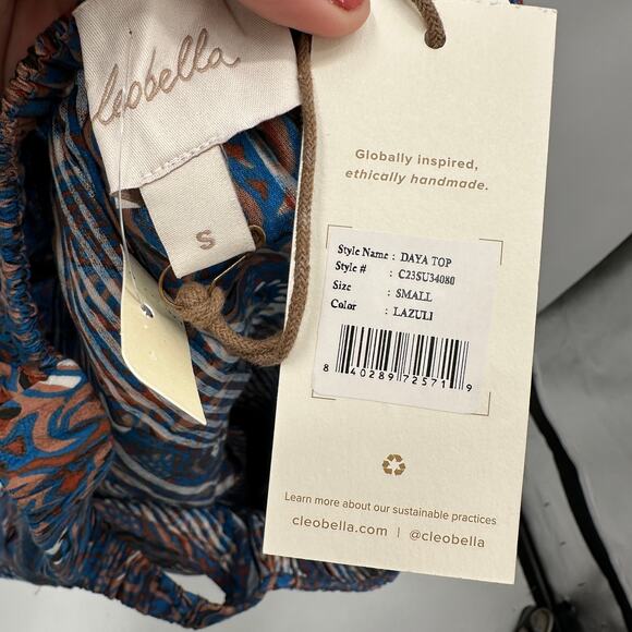 CLEOBELLA NWT Daya Organic Cotton Sleeveless Blouse Top in Lazuli Blue // S - Picture 13 of 14